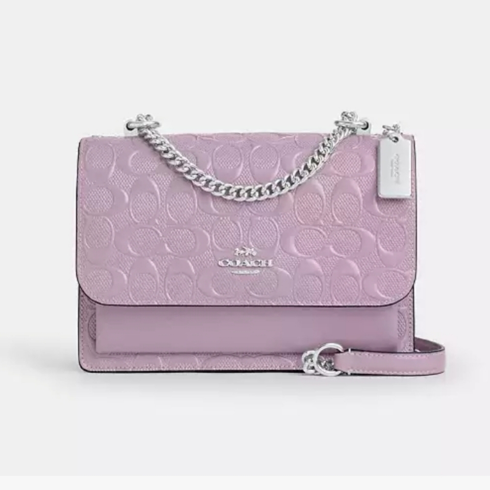 Coach Klare Signature Leather Crossbody Bag - Lavender